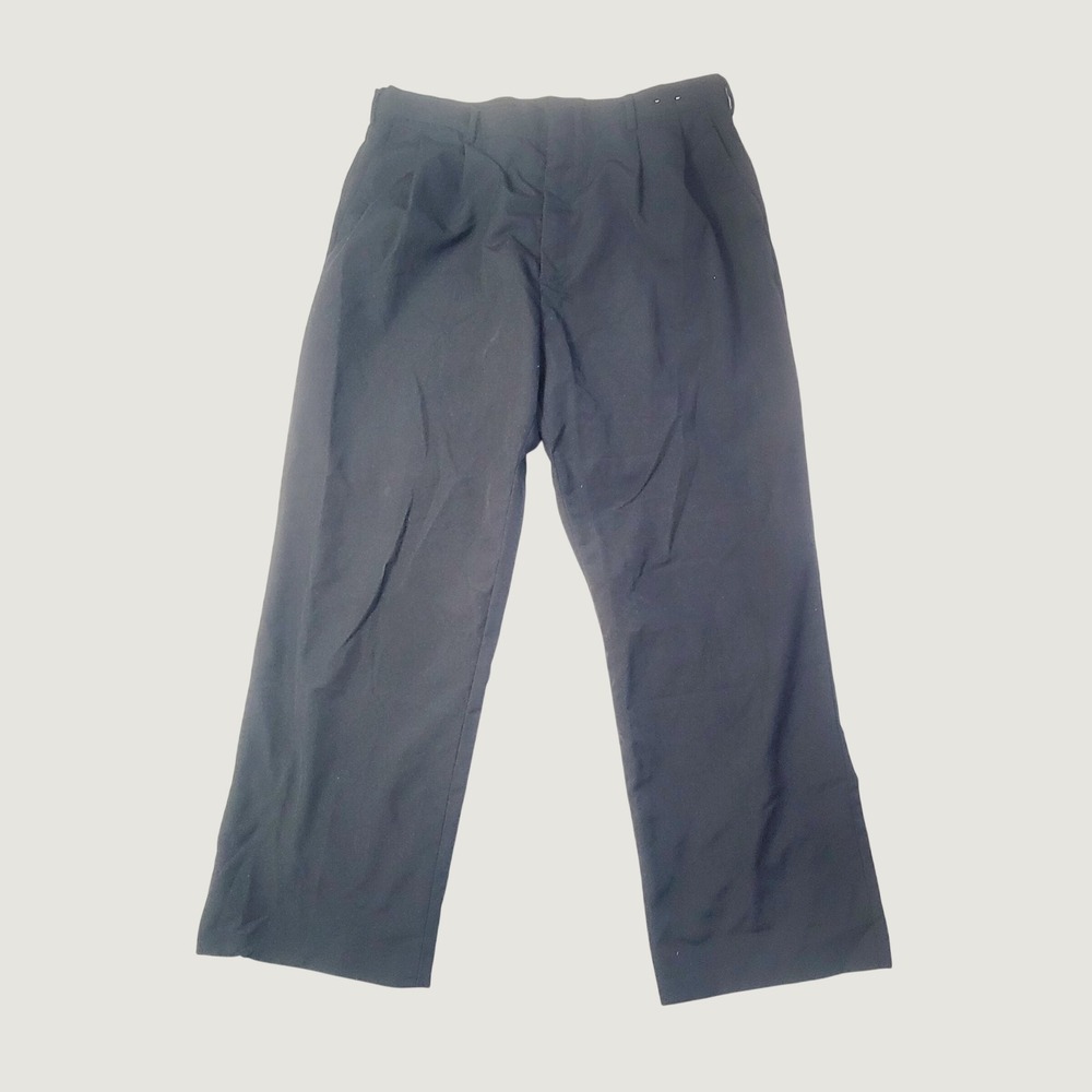 Unbranded Mens Pleated Dress Pants Size 34 X 29 Black Straight Leg Trousers B72